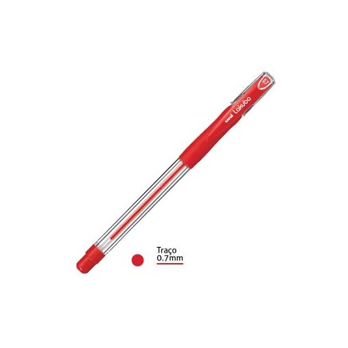 Esferografica Uni Lakubo SG100 Ruber Grip 0,7mm Vermelho - Cx12