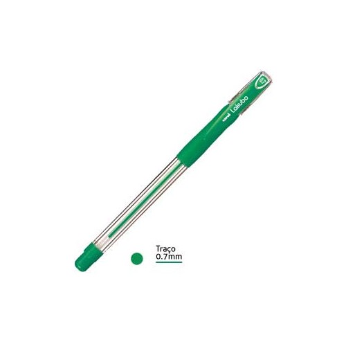 Esferografica Uni Lakubo SG100 Ruber Grip 0,7mm Verde - Cx 12u