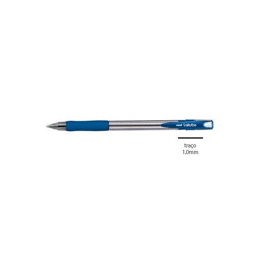 Esferografica Uni Lakubo SG100 Ruber Grip 1,0mm Azul - 12un