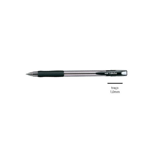 Esferografica Uni Lakubo SG100 Ruber Grip 1,0mm Preto -12un