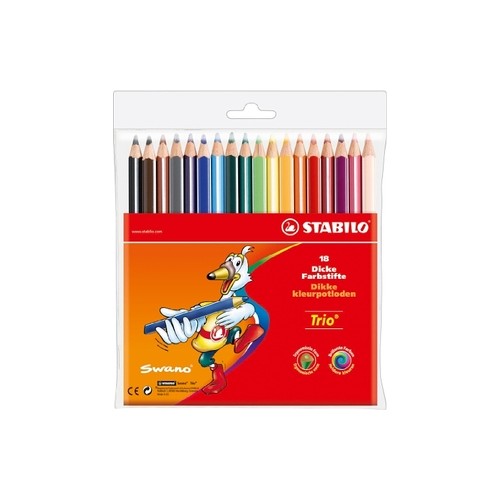 Lapis Cor 18cm Stabilo Color Carteira Plastica 18un