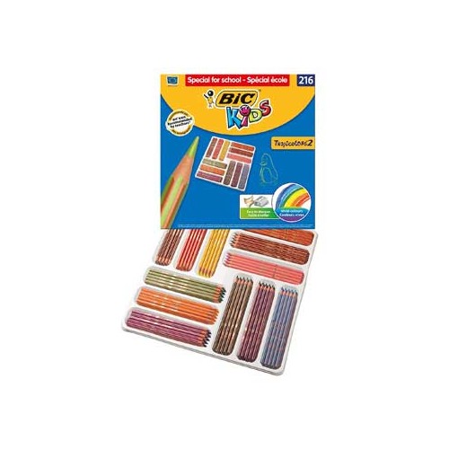 Lápis Cor 18cm Bic Kids Tropicolors Caixa Escolar 216un