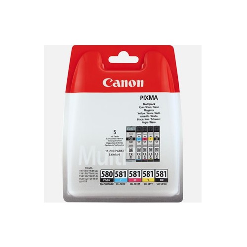 Pack Tinteiros Canon 580/ 581 Preto / 4 Cores 2078C005