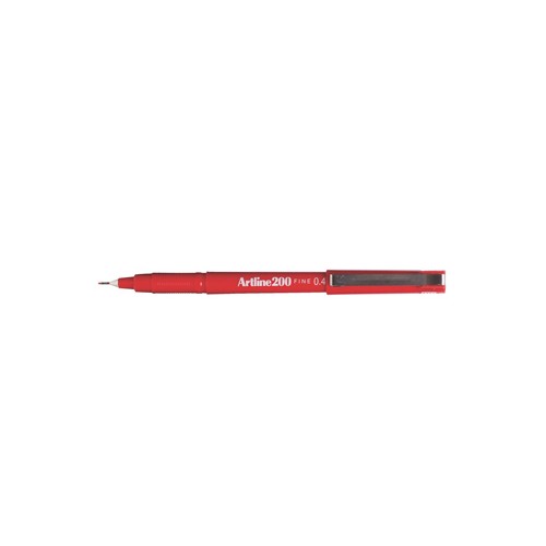 Marcador Fino 0.4mm Artline 200 Vermelho - Cx 12unidades