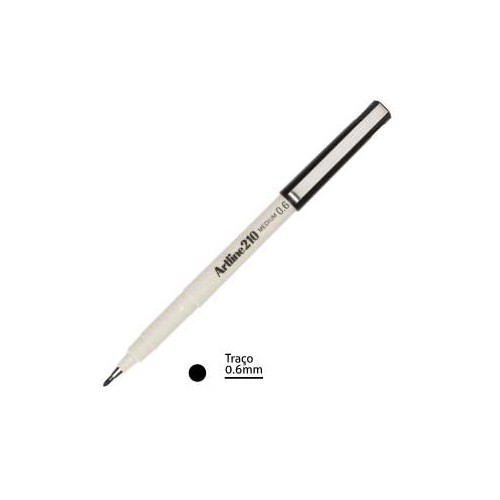 Marcador Medio 0.6mm Artline 210 Preto - 12 unidades