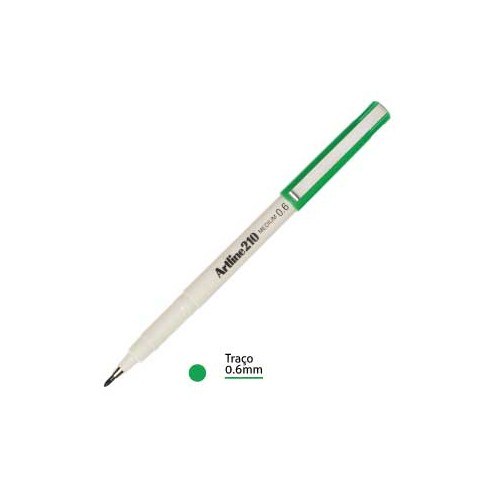 Marcador Medio 0.6mm Artline 210 Verde - 12 unidades