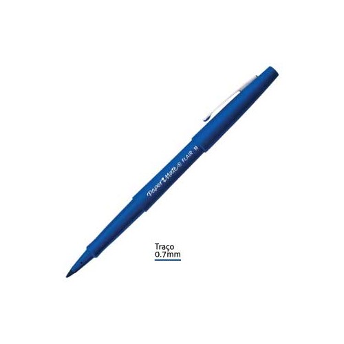 Marcador Medio 0,7mm Paper Mate Flair Azul - 12 unidades