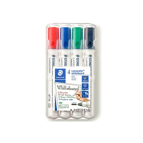 Marcador Quadros Brancos Lumocolor 351 WP4 Estojo Box 4 unidades