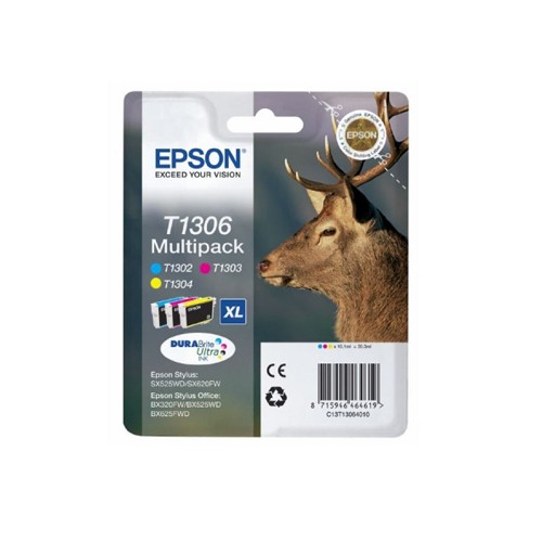 Pack Tinteiros Epson T1306 3 Cores C13T13064010 10,1ml
