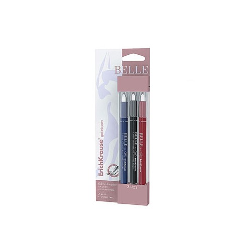 Esferografica Gel EK Belle 0,5mm Blister 3 Cores (AZ / PT / VM)