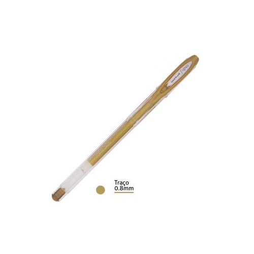 Esferografica Gel Uni UM120NM Signo NobleMetal 0.8mm Ouro - 3 unidades