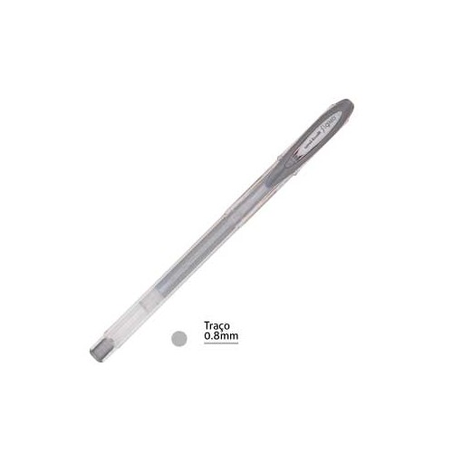Esferografica Gel Uni UM120NM Signo NobleMetal 0.8mm Prata - 3 unidades