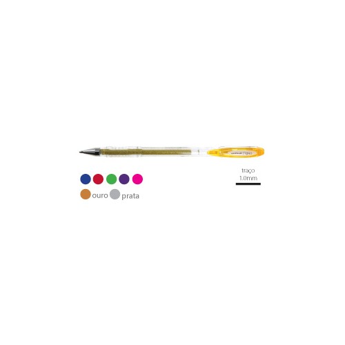 Esferografica UNI UM120SP SIGNO Sparkling 1,0mm Prata - 2 unidades