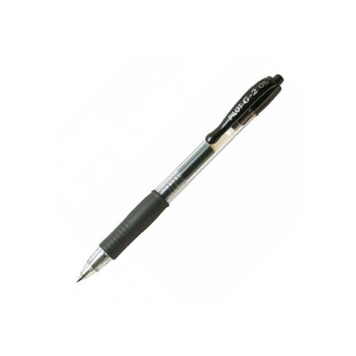 Esferografica Gel Pilot G-2 0,5mm Retractil Preto - 10 unidades