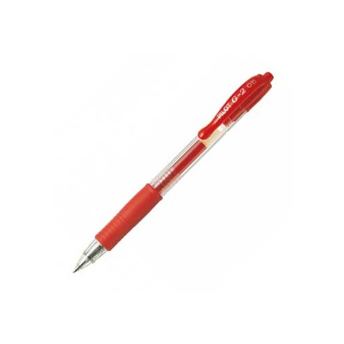 Esferografica Gel Pilot G-2 0,5mm Retractil Vermelho - 2 unidades