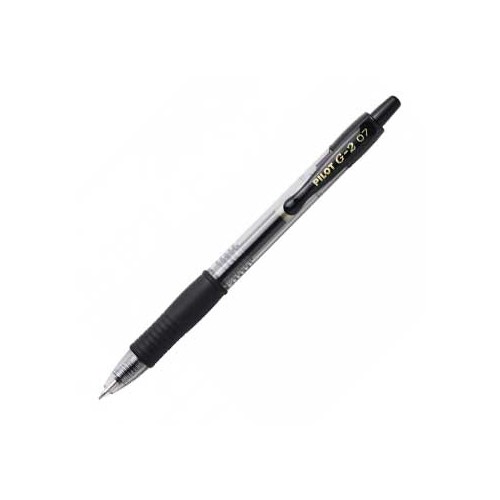 Esferografica Gel Pilot G-2 0,7mm Retractil Preto - 2 unidades