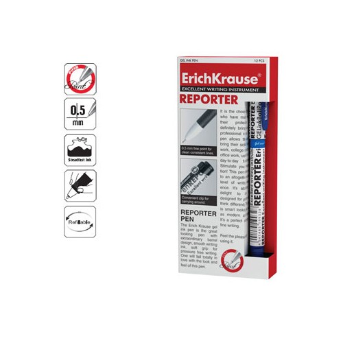 Esferografica EK Reporter 0,5 Azul - Cx 12 unidades