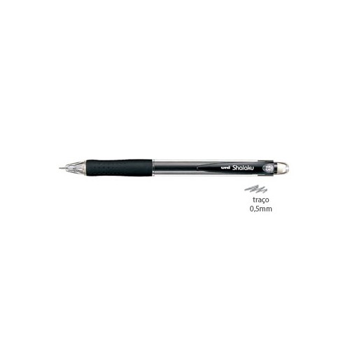 Lapiseira 0,5mm UNI Shalaku M5-100 Preto - 2 unidades