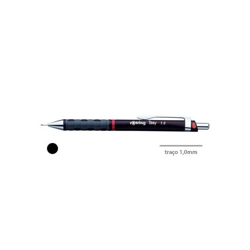 Lapiseira 1,0mm Rotring Tikky II Preto - 2 unidades