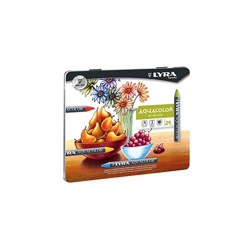 Lapis Cera Lyra Aquacolor Cx Metal 24 unidades