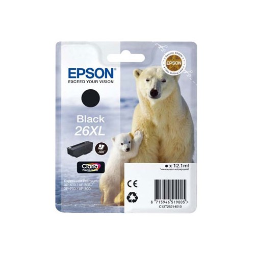 Tinteiro Epson 26XL Preto C13T26214010 12,1ml