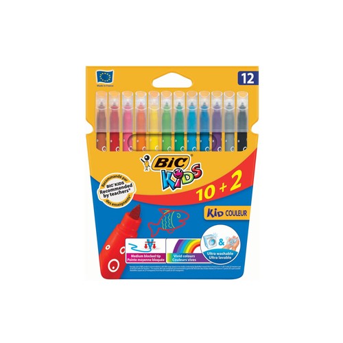 Marcador Feltro Bic Kids Couleur 12 Cores (10+2)