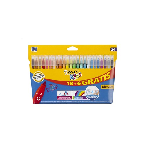 Marcador Feltro Bic Kids Couleur 24 Cores (18+6)