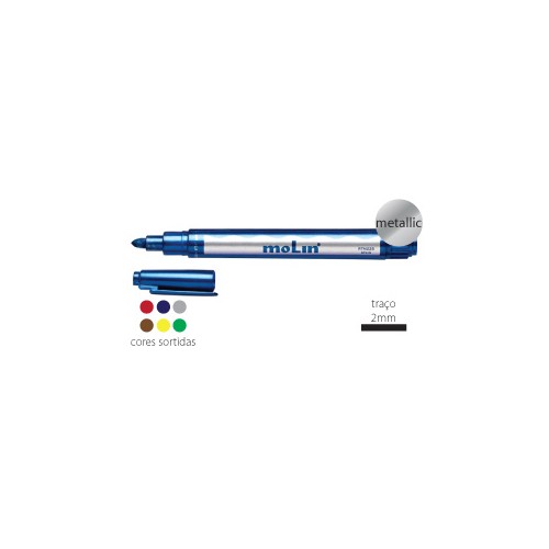Marcador Metal Molin RTM225 2mm - Caixa 6un Cores Sortidas