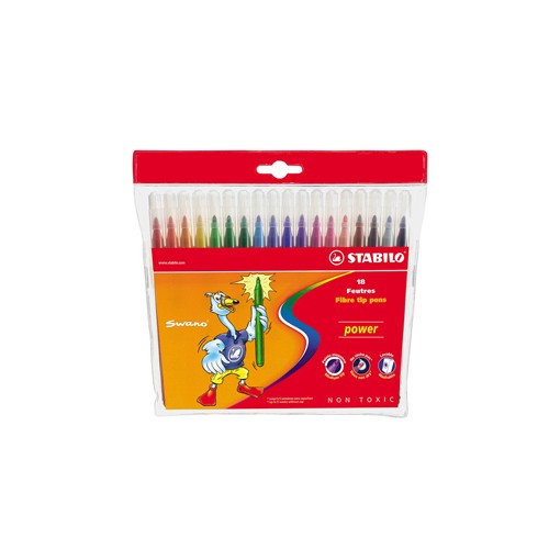 Marcador Feltro Stabilo Trio A-Z Carteira Plastica 18 Cores