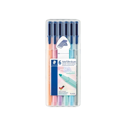 Marcador Feltro Staedtler Triplus 323 Estojo Box 6 unidades Hygge