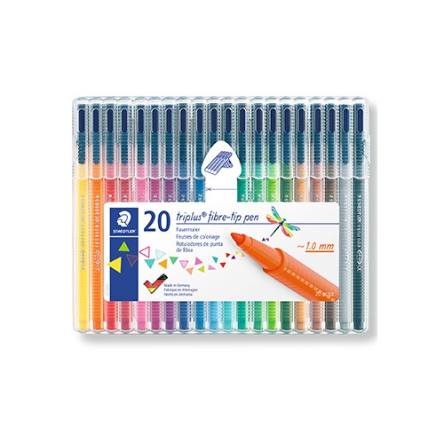 Marcador Feltro Staedtler Triplus 323 Estojo Box c / 20 cores