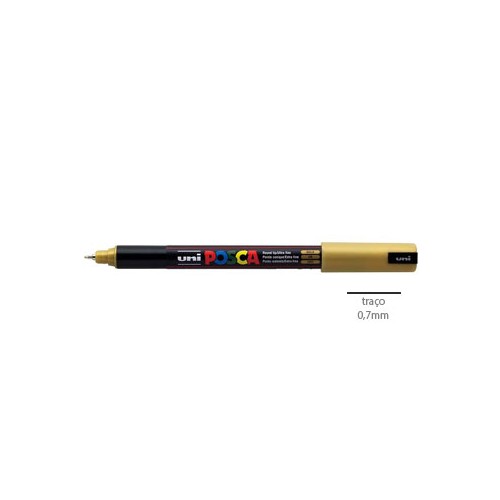 Marcador Uniball Posca PC1MR 0,7mm Ouro 1un.