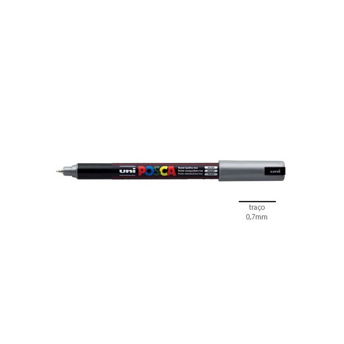 Marcador Uniball Posca PC1MR 0,7mm Prata 1un.