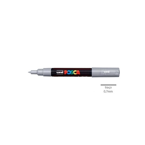 Marcador Uniball Posca PC1M 0,7mm Prata  1un.