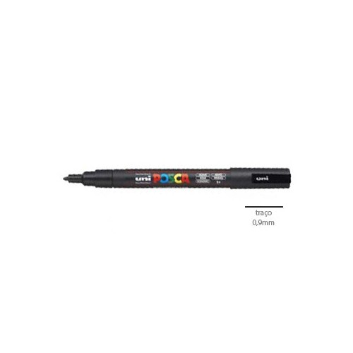 Marcador Uniball Posca PC3M 0,9mm Preto