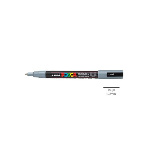 Marcador Uniball Posca PC3M 0,9mm Cinza