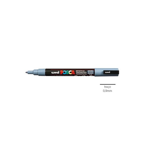 Marcador Uniball Posca PC3M 0,9mm Cinza Slate