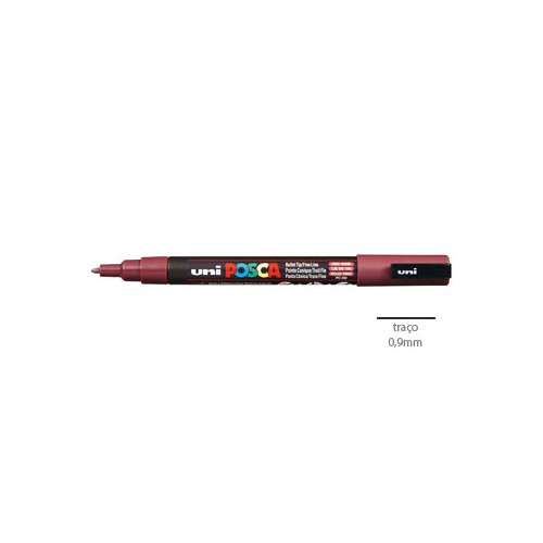 Marcador Uniball Posca PC3M 0,9mm Vinho Tinto - 2 unidades