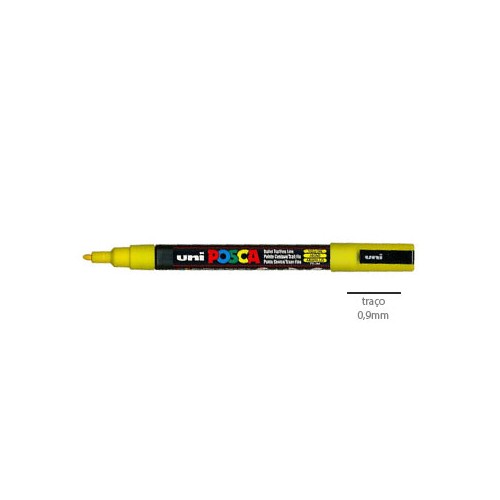 Marcador Uniball Posca PC3M 0,9mm Amarelo