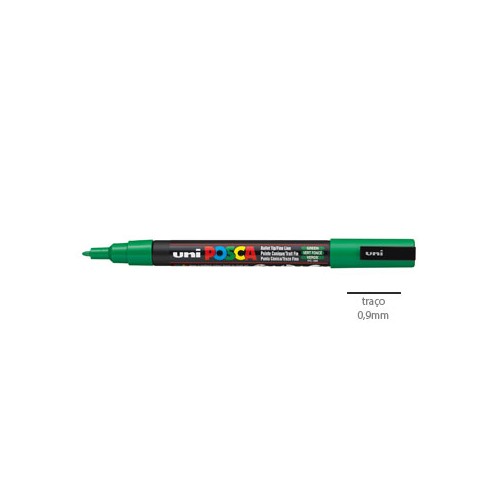 Marcador Uniball Posca PC3M 0,9mm Verde - 2 unidades