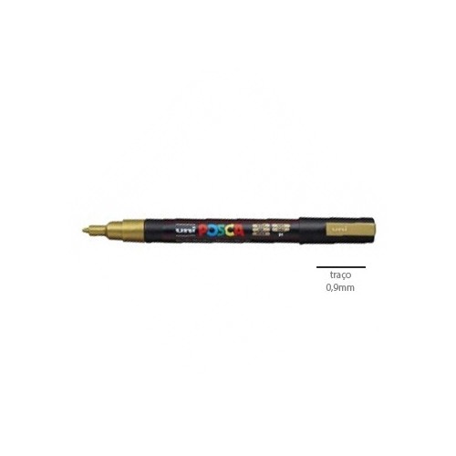 Marcador Uniball Posca PC3M 0,9mm Ouro - 2 unidades