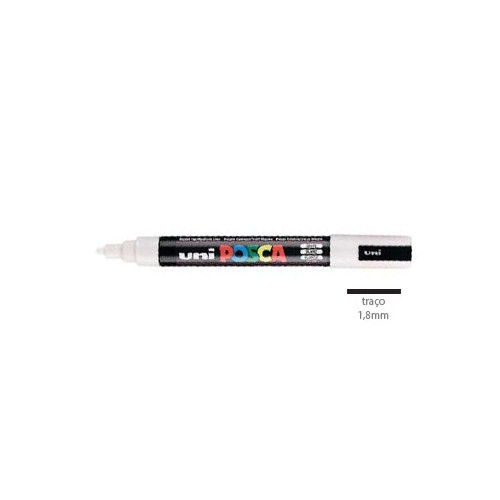 Marcador Uniball Posca PC5M 1,8mm Branco - 2 unidades