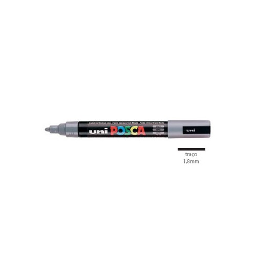Marcador Uniball Posca PC5M 1,8mm Cinza - 2 unidades