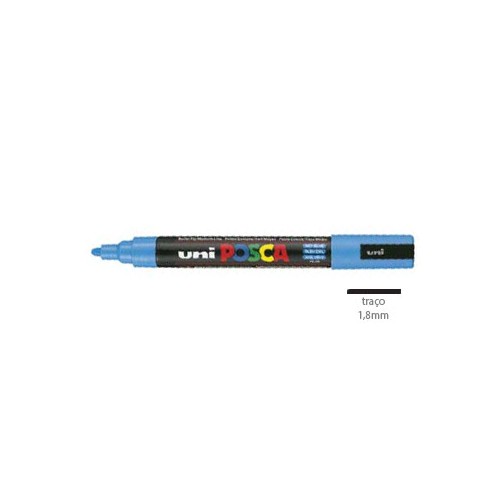 Marcador Uniball Posca PC5M 1,8mm Azul Céu - 2 unidades