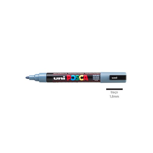 Marcador Uniball Posca PC5M 1,8mm Cinza Slate