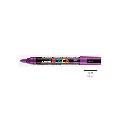 Marcador Uniball Posca PC5M 1,8mm Violeta - 2 unidades