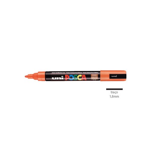 Marcador Uniball Posca PC5M 1,8mm Laranja - 2 unidades