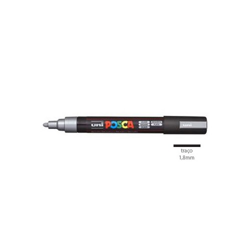 Marcador Uniball Posca PC5M 1,8mm Prata