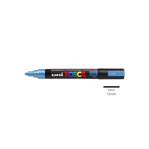 Marcador Uniball Posca PC5M 1,8mm Azul Metalico 1un.