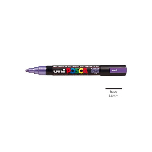 Marcador Uniball Posca PC5M 1,8mm Violeta Metalico 1un.